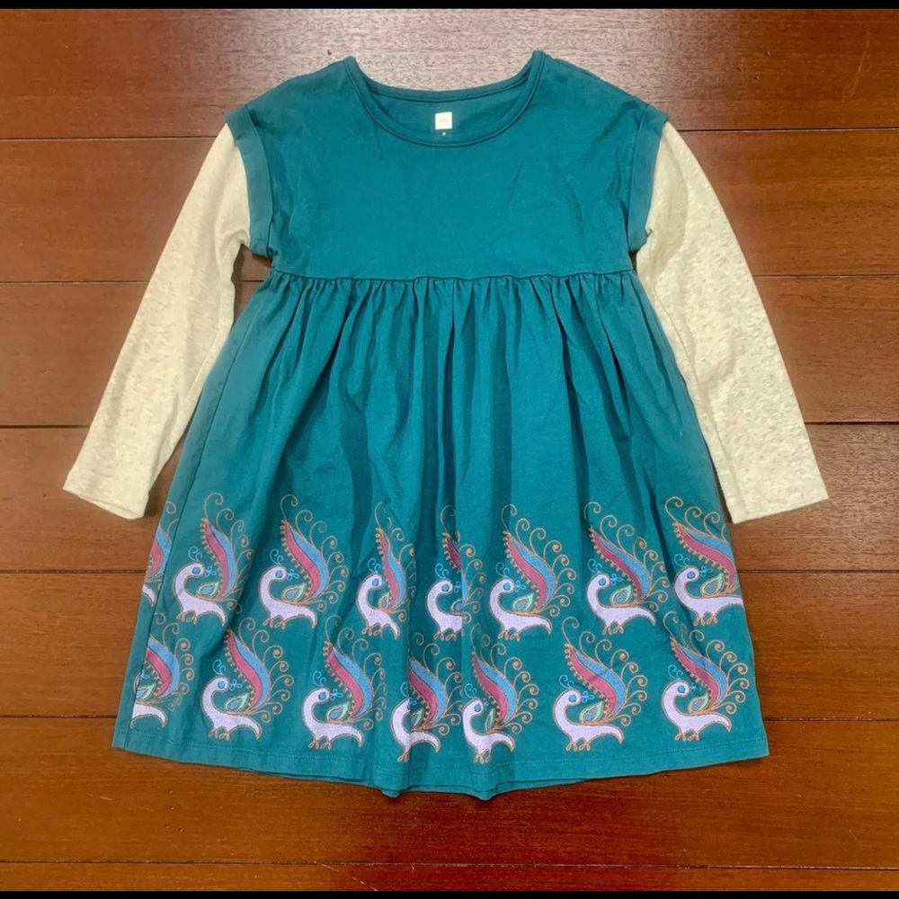 Tea Collection Size 6 Teal Peacock Dress
